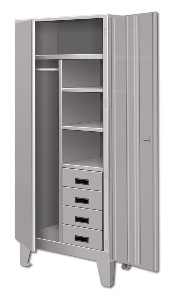 Pucel Wardrobe Storage Cabinet w/Bench Cabinet
