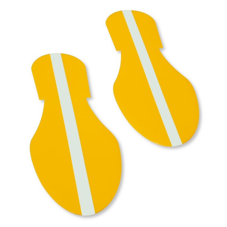 Mighty Line Yellow Footprint With Luminescent Center Line - Pack of 50
