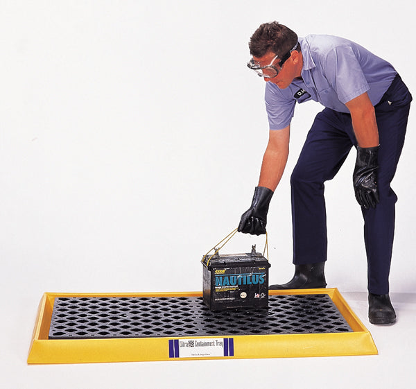 Containment Tray: With Grate, Yellow