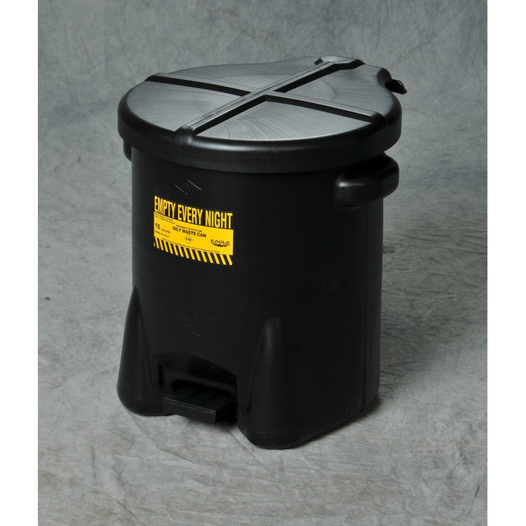 14-Gallon Poly Waste Can - Black