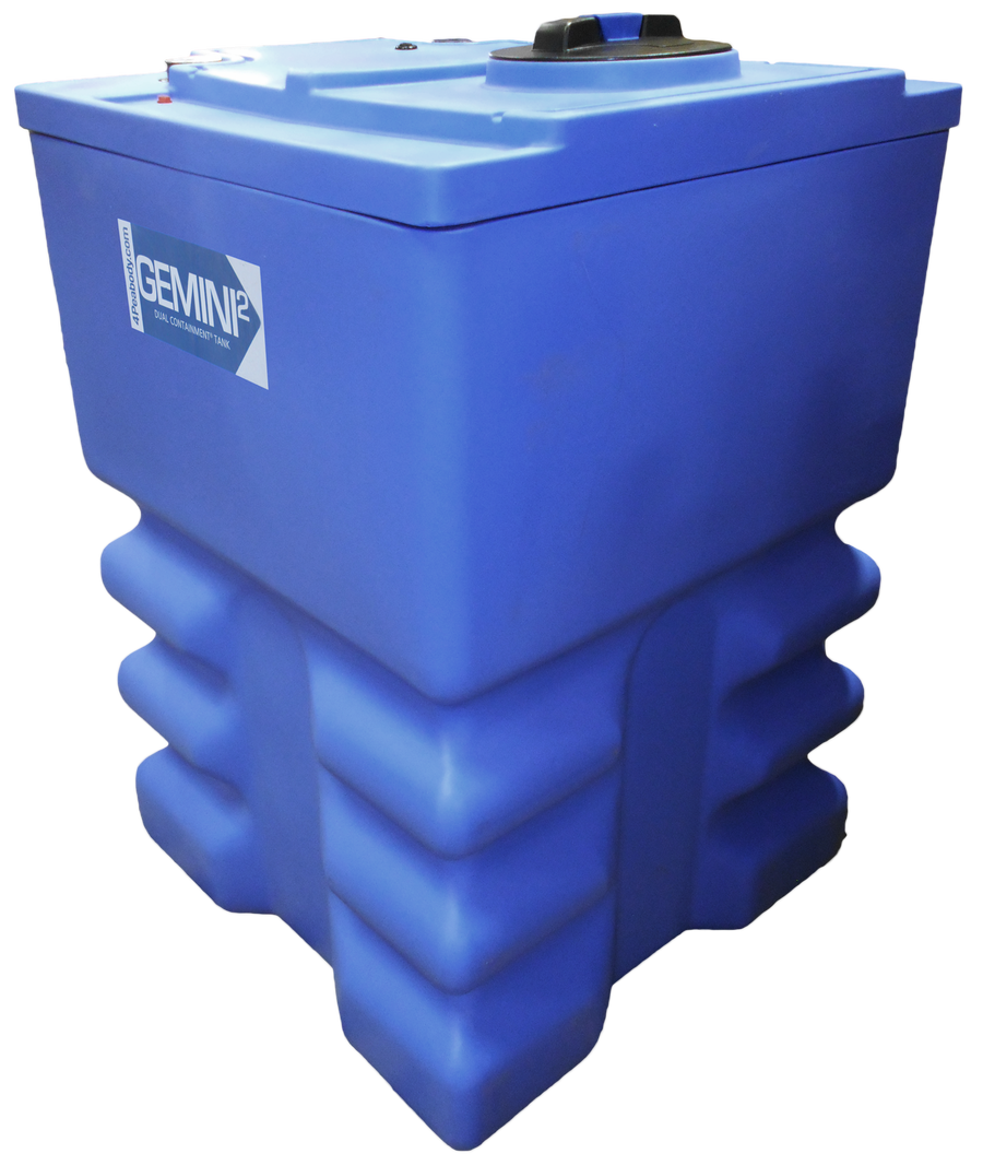 120 Gal Gemini² Dual Containment® Tank - LPE SD 1.5 - Blue - Ribbed