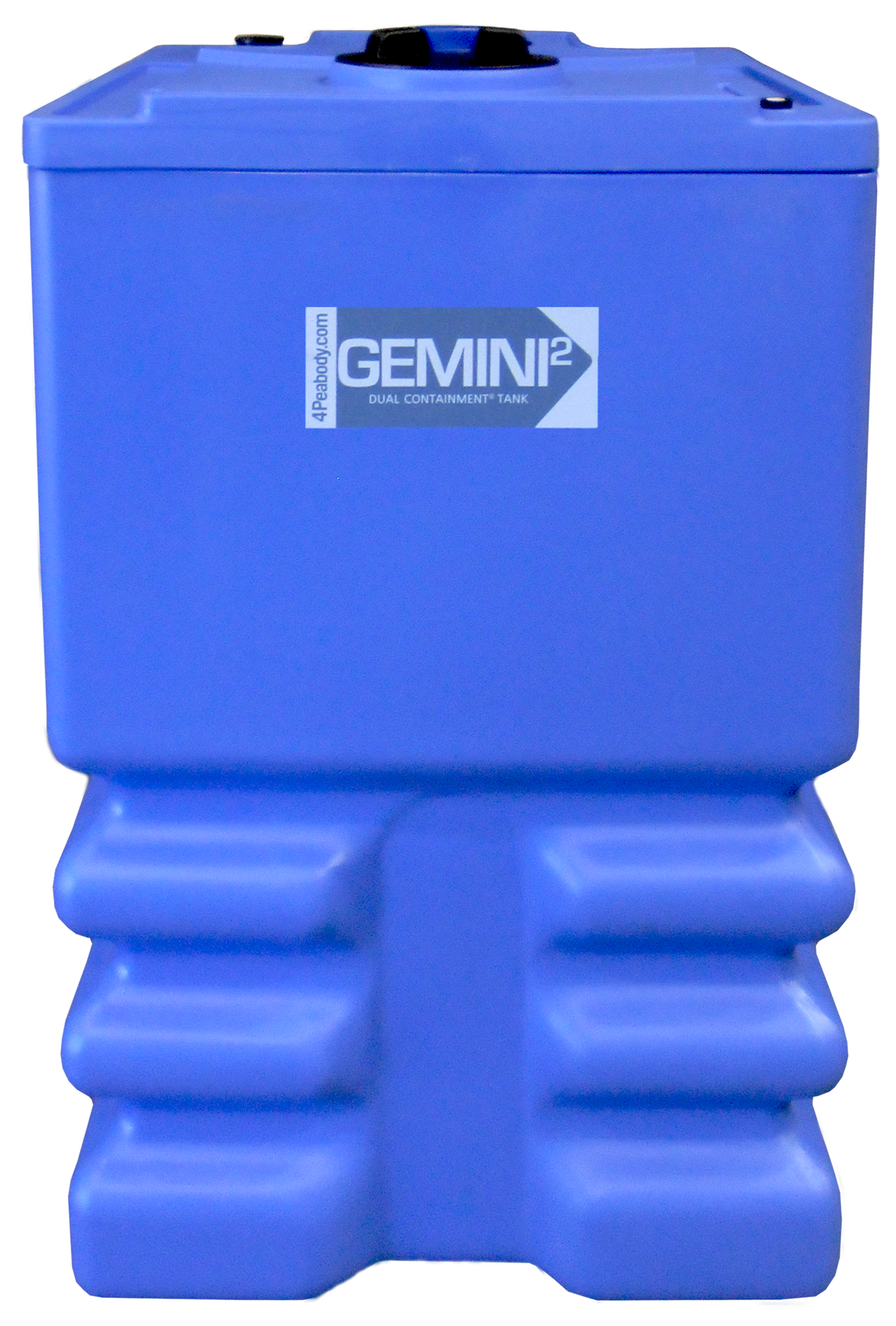 175 Gal Gemini² Dual Containment® Tank - LPE SD 1.5 - Blue - Ribbed