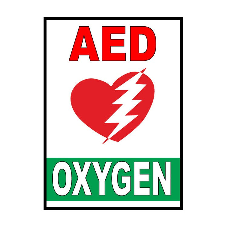 Mighty Line AED Oxygen Safety Sign - 1 Sign