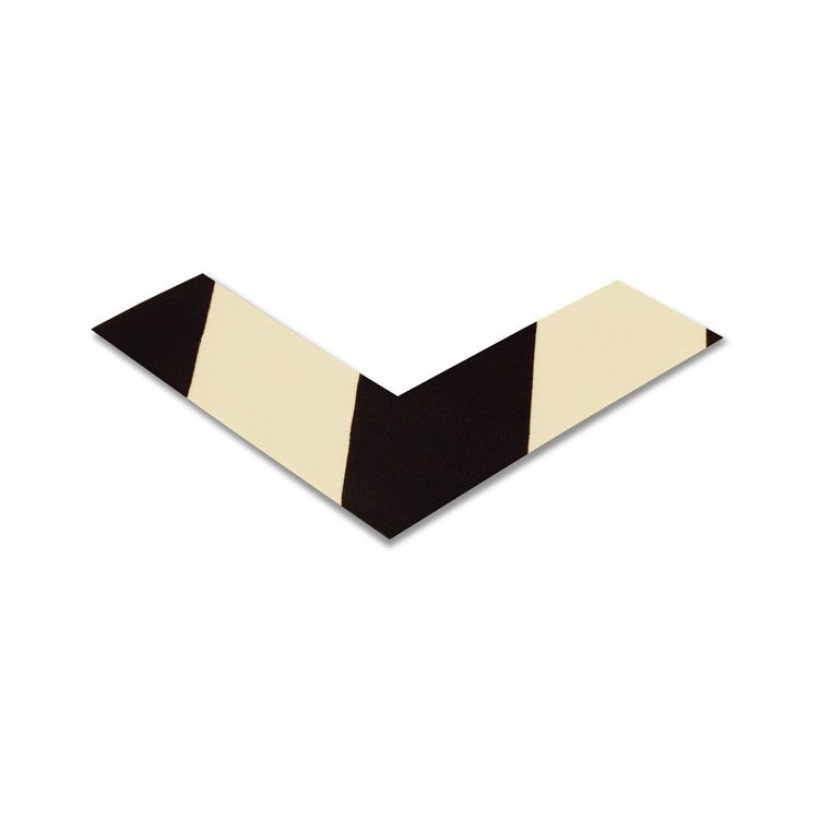 Mighty Line 2" Wide Solid White Angle With Black Chevrons - Pack of 25