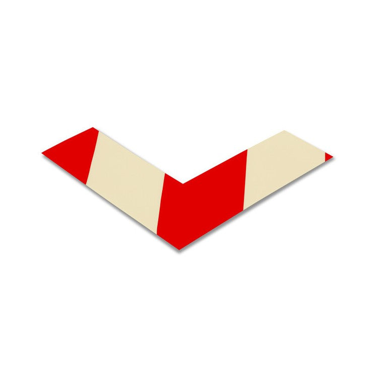 Mighty Line 2" Wide Solid White Angle With Red Chevrons - Pack of 25